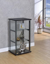 Load image into Gallery viewer, 3-shelf Glass Curio Cabinet Black And Clear