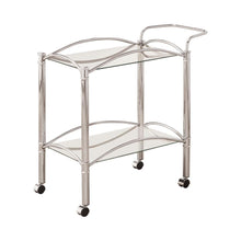 Load image into Gallery viewer, Rec Room: Serving Carts - 2-tier Serving Cart With Glass Top Chrome And Clear