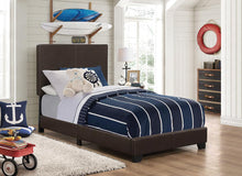 Load image into Gallery viewer, Dorian Upholstered Bed - Brown - Dorian Upholstered Twin Bed Brown