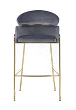 Load image into Gallery viewer, Grey - Arched Back Bar Stool Grey And Brass