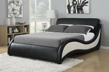Load image into Gallery viewer, Niguel Upholstered Bed - Black / White - Niguel Eastern King Upholstered Bed Black And White