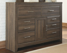 Load image into Gallery viewer, Juararo - Dark Brown - 4 Pc. - Dresser, Mirror, Chest, Queen Panel Headboard