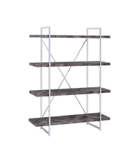 Load image into Gallery viewer, Grimma Collection - Grimma 4-shelf Bookcase Rustic Grey Herringbone