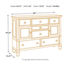 Load image into Gallery viewer, Prentice - White - 5 Pc. - Dresser, Mirror, Queen Sleigh Bed with 2 Storage Drawers