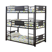 Load image into Gallery viewer, Rogen Triple Bunk Bed - Rogen Twin Triple Bunk Bed Dark Bronze