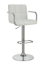 Load image into Gallery viewer, Rec Room/bar Stools: Height Adjustable - White - Adjustable Height Bar Stool White And Chrome