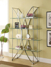 Load image into Gallery viewer, Home Office : Bookcases - 4-tier Bookcase Chrome And Clear