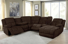 Load image into Gallery viewer, Brown - Belize 6-piece Pillow Top Arm Power Sectional Brown