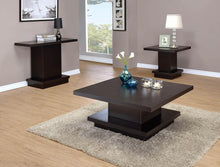Load image into Gallery viewer, Living Room: Wood Top Occasional Tables - Pedestal Square Coffee Table Cappuccino