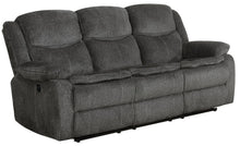 Load image into Gallery viewer, Charcoal - Jennings Upholstered Power Sofa With Drop-down Table Charcoal