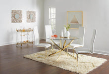 Load image into Gallery viewer, White - Chanel Side Chairs White And Rustic Brass (Set of 4)