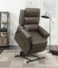 Load image into Gallery viewer, Living Room : Power Lift Recliner - Brown - Upholstered Power Lift Recliner Brown