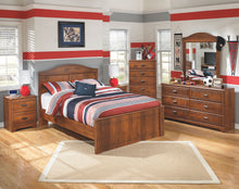 Load image into Gallery viewer, Barchan - Medium Brown - 5 Pc. - Dresser, Mirror, Twin Panel Bed