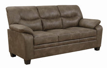 Load image into Gallery viewer, Brown - Meagan Upholstered Sofa Brown With Pillow Top Arms