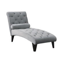 Load image into Gallery viewer, Accents : Chaises - Grey - Tufted Chaise With Small Bolster Pillow Grey