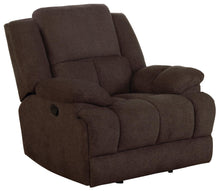 Load image into Gallery viewer, Brown - Waterbury Upholstered Glider Recliner Brown