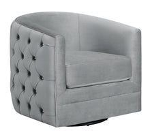 Load image into Gallery viewer, Silver - Upholstered Swivel Accent Chair Grey