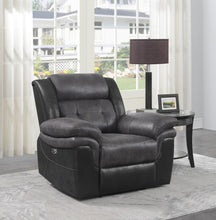 Load image into Gallery viewer, Charcoal / Black - Saybrook Tufted Cushion Power Recliner Charcoal And Black