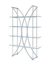 Load image into Gallery viewer, Home Office : Bookcases - 4-tier Bookcase Chrome And Clear
