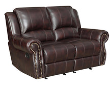 Load image into Gallery viewer, Sir Rawlinson Motion Collection - Dark Brown - Sir Rawlinson Nailhead Trim Glider Loveseat Dark Brown