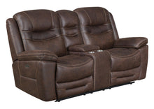 Load image into Gallery viewer, Hemer Motion Collection - Chocolate - Hemer Upholstered Power^2 Loveseat Chocolate