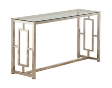 Load image into Gallery viewer, Living Room: Glass Top Occasional Tables - Occasional Contemporary Nickel Sofa Table