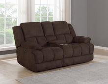 Load image into Gallery viewer, Brown - Waterbury Upholstered Power Loveseat With Console Brown