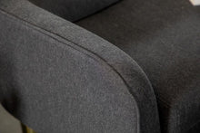Load image into Gallery viewer, Dark Grey - Low Back Upholstered Bench Dark Grey And Gold