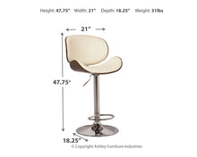 Load image into Gallery viewer, Bellatier - Bone - Tall UPH Swivel Barstool(1/CN)