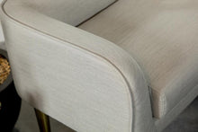 Load image into Gallery viewer, Light Grey - Low Back Upholstered Bench Light Grey And Gold