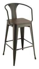Load image into Gallery viewer, Wooden Seat Bar Stools Dark Elm And Matte Black (Set of 2)