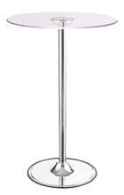 Load image into Gallery viewer, Rec Room/ Bar Tables: Chrome/glass - Led Bar Table Chrome And Clear