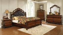 Load image into Gallery viewer, Exeter Collection - Exeter 5-piece Queen Tufted Upholstered Sleigh Bedroom Set Dark Burl
