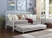 Load image into Gallery viewer, Twin Daybed With Trundle - Twin Metal Daybed With Trundle White
