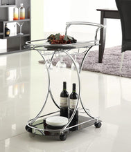 Load image into Gallery viewer, Rec Room: Serving Carts - 2-shelve Serving Cart Chrome And Black