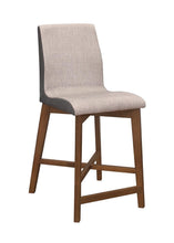 Load image into Gallery viewer, Light Grey - Upholstered Counter Height Stools Light Grey And Natural Walnut (Set of 2)
