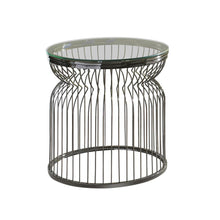 Load image into Gallery viewer, Grayson Round Glass Top End Table Black Nickel