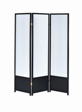 Load image into Gallery viewer, 3-panel Folding Floor Screen Translucent And Black