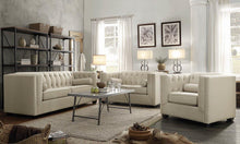 Load image into Gallery viewer, Cairns Collection - Oatmeal - Cairns Tuxedo Arm Tufted Loveseat Oatmeal