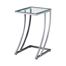 Load image into Gallery viewer, Rectangular Top Accent Table Chrome And Clear