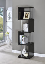 Load image into Gallery viewer, Home Office : Bookcases - 4-shelf Bookcase Black And Chrome