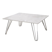 Load image into Gallery viewer, Hairpin Leg Square Coffee Table White And Chrome