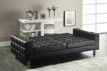 Load image into Gallery viewer, Living Room : Sofa Beds - Dark Brown - Pacheco Adjustable Sofa Bed With Cup Holders Dark Brown