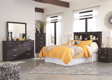 Load image into Gallery viewer, Reylow - Dark Brown - Queen/Full Bookcase Headboard
