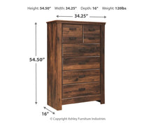 Load image into Gallery viewer, Quinden - Dark Brown - Five Drawer Chest