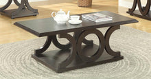 Load image into Gallery viewer, Living Room: Wood Top Occasional Tables - C-shaped Base Coffee Table Cappuccino