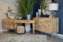 Load image into Gallery viewer, Checkered Pattern 3-door Accent Cabinet Natural