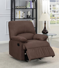Load image into Gallery viewer, Living Room : Gliders Recliner - Chocolate - Upholstered Glider Recliner Chocolate