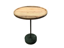 Load image into Gallery viewer, Round Marble Base Accent Table Natural And Green