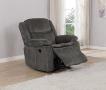 Load image into Gallery viewer, Charcoal - Jennings Upholstered Motion Glider Recliner Charcoal